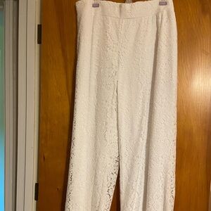 Isaac Mizrahi white lace pants size large never worn